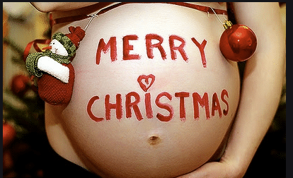 Pregnant at Christmas - merry christmas bump