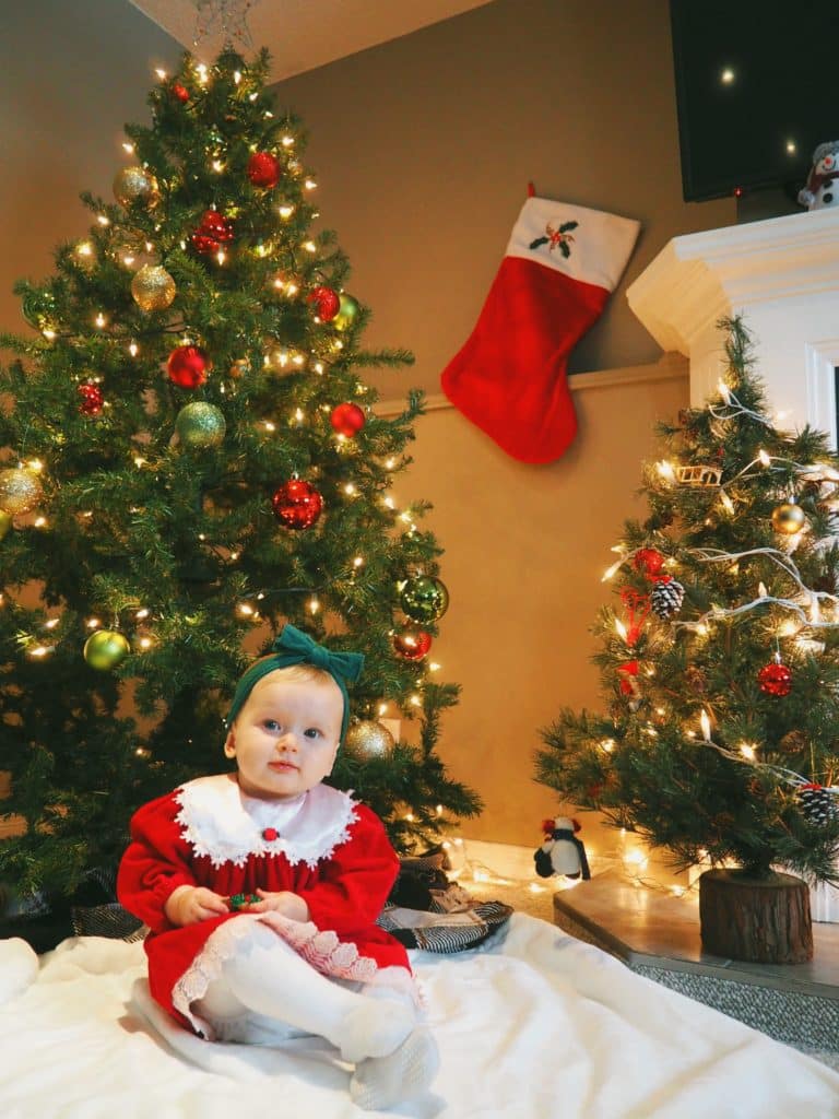Baby's 1st Christmas - baby under the christmas tree